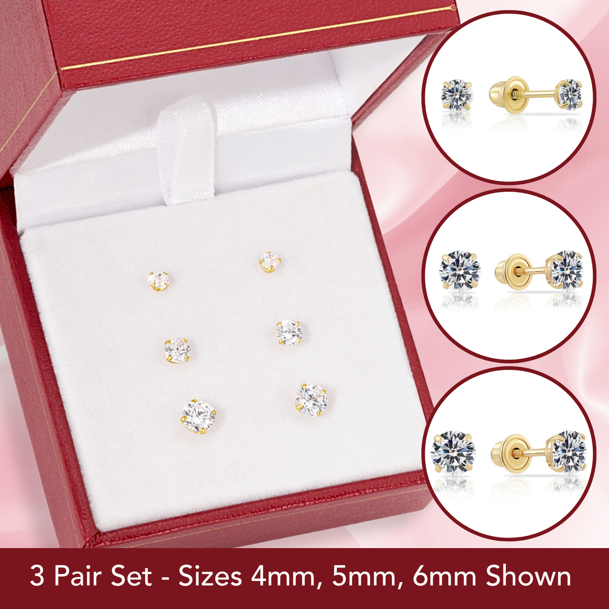 14K SOLID SCREWBACK Yellow/White Gold, orders 3 Prong Basket Set With Triangle Shaped Stud Earrings. 14K Triangle Earrings. P40S28