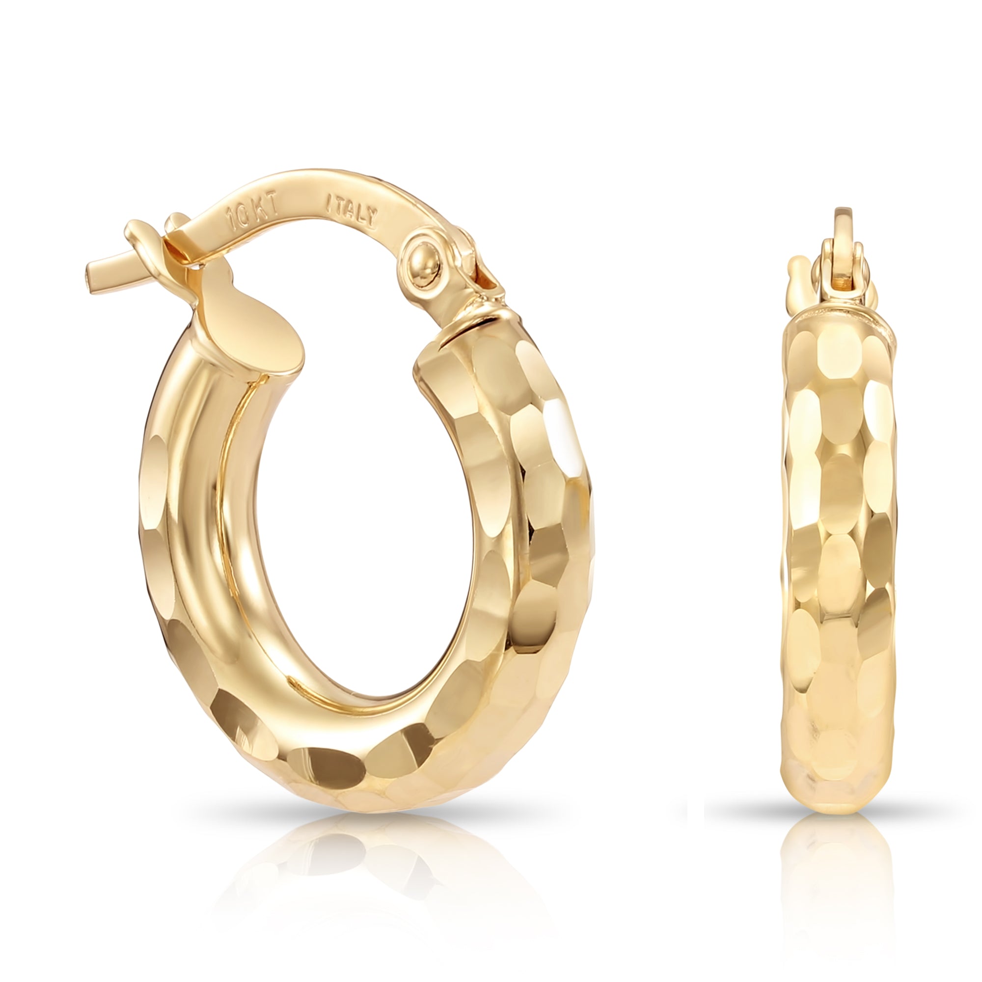 Solid hot 10K Yellow Gold Hoops