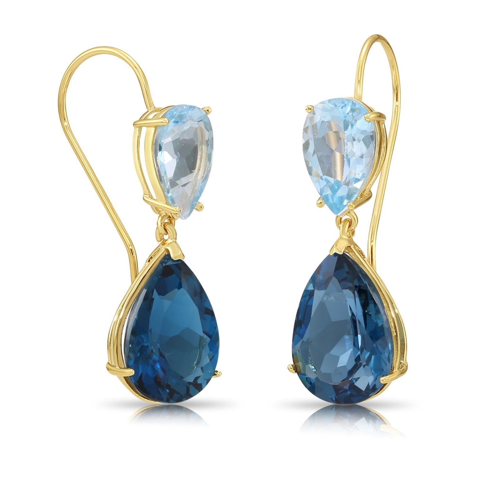 Blue topaz earring, earring, natural stone earring, blue stone, attractive jewelry, pear shape deals stone, earring for women