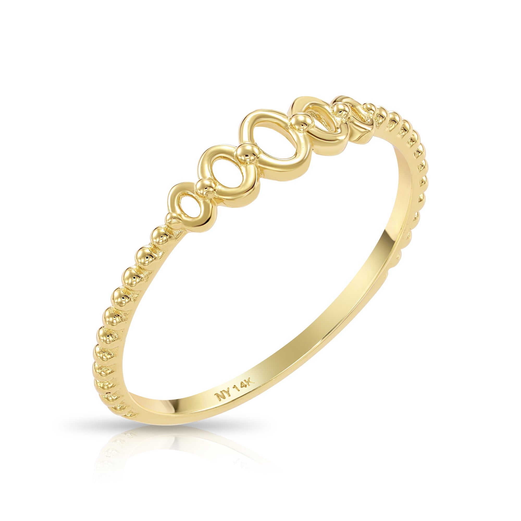 Simple lines buy 14k solid real gold ring