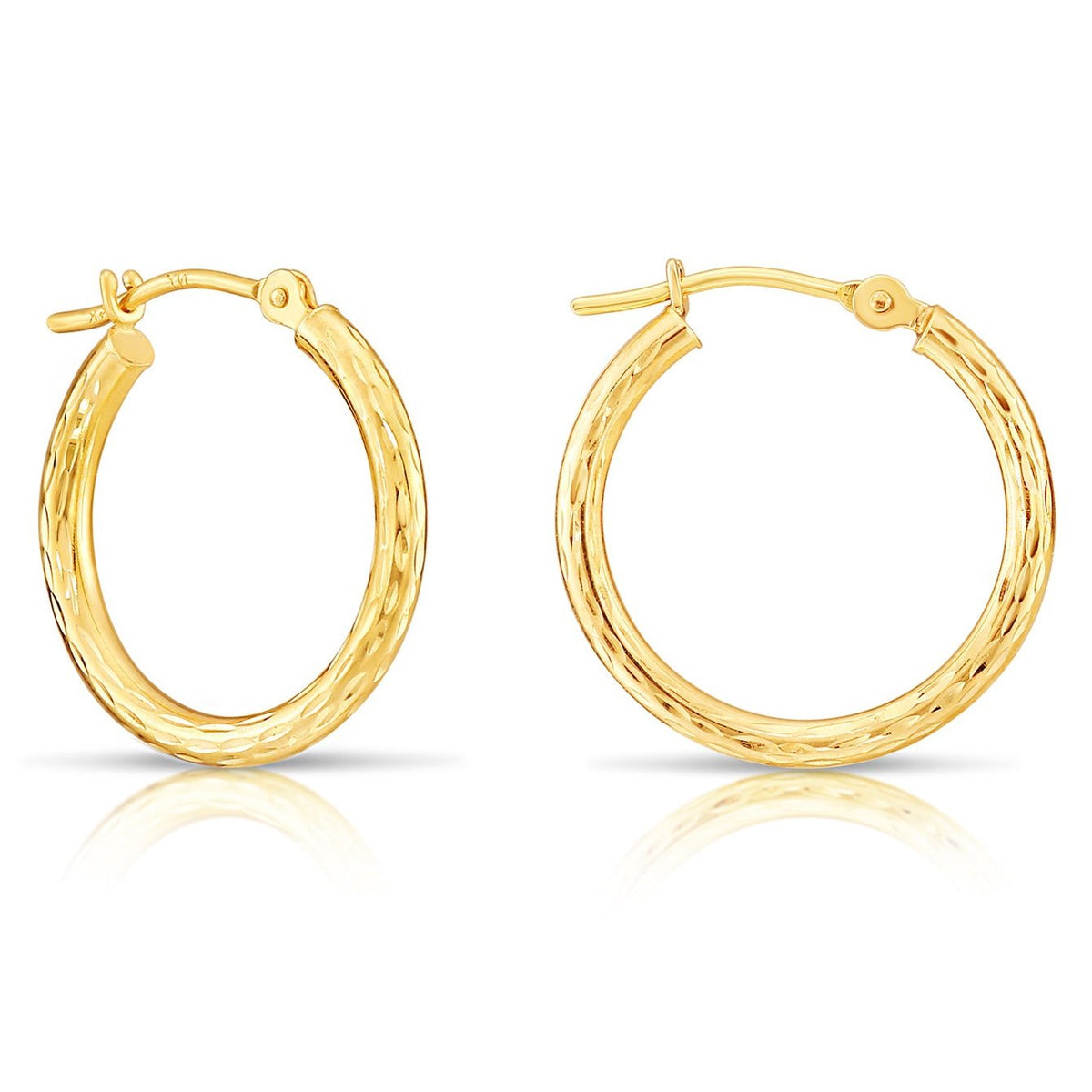 14k gold hoops earrings with newest colorful stones (?) decor cuts