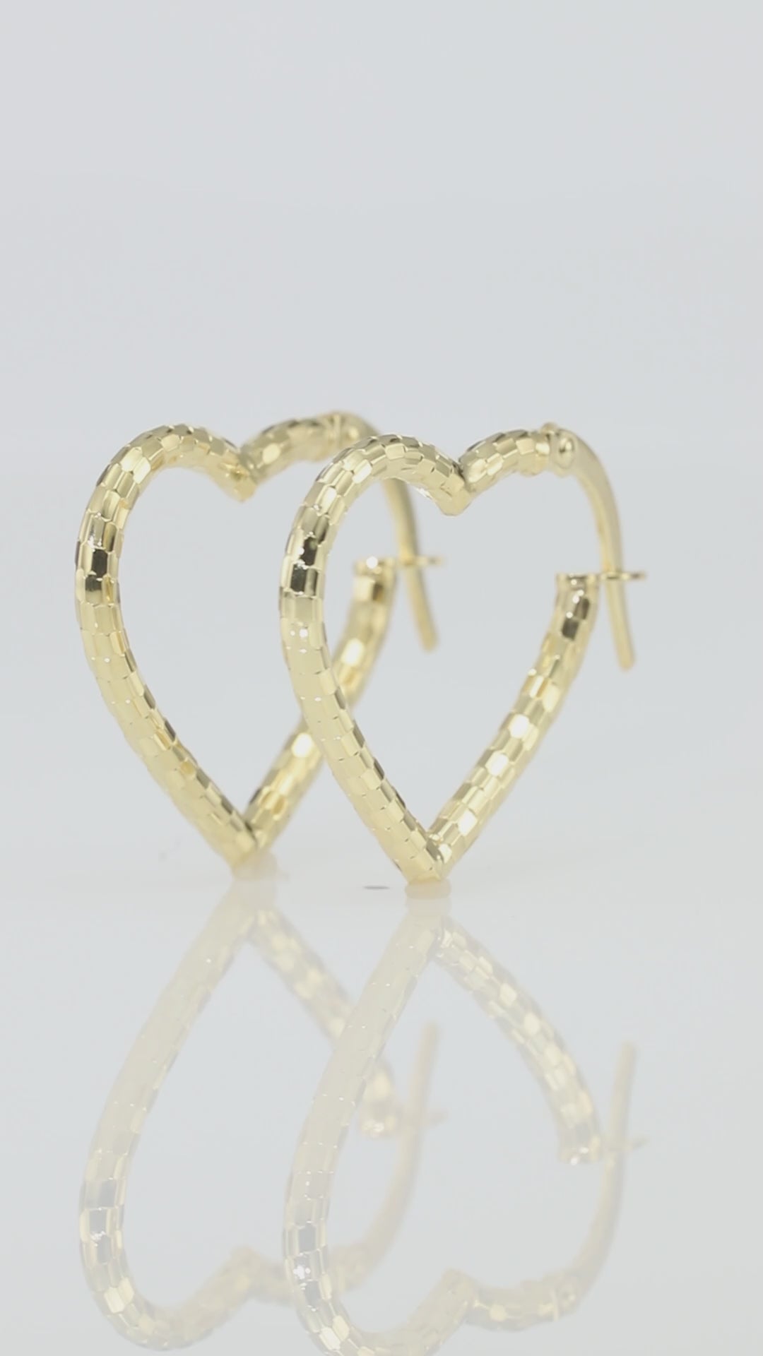 Dainty Heart deals Hoop Earrings Solid 10K Yellow Gold-Israel