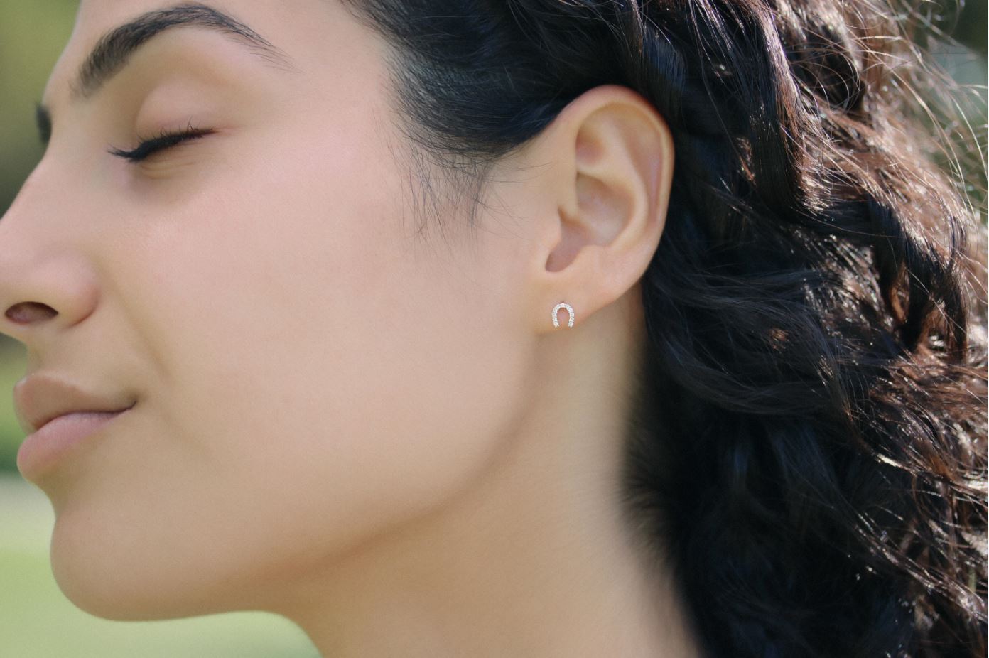 Horseshoe Earrings Gold Stud Earrings 14K Earrings Stud, Lucky Earrings Studs Tiny Ear Stud Woman, Horseshoe Jewelry Gold 2024 Earrings 14k Studs