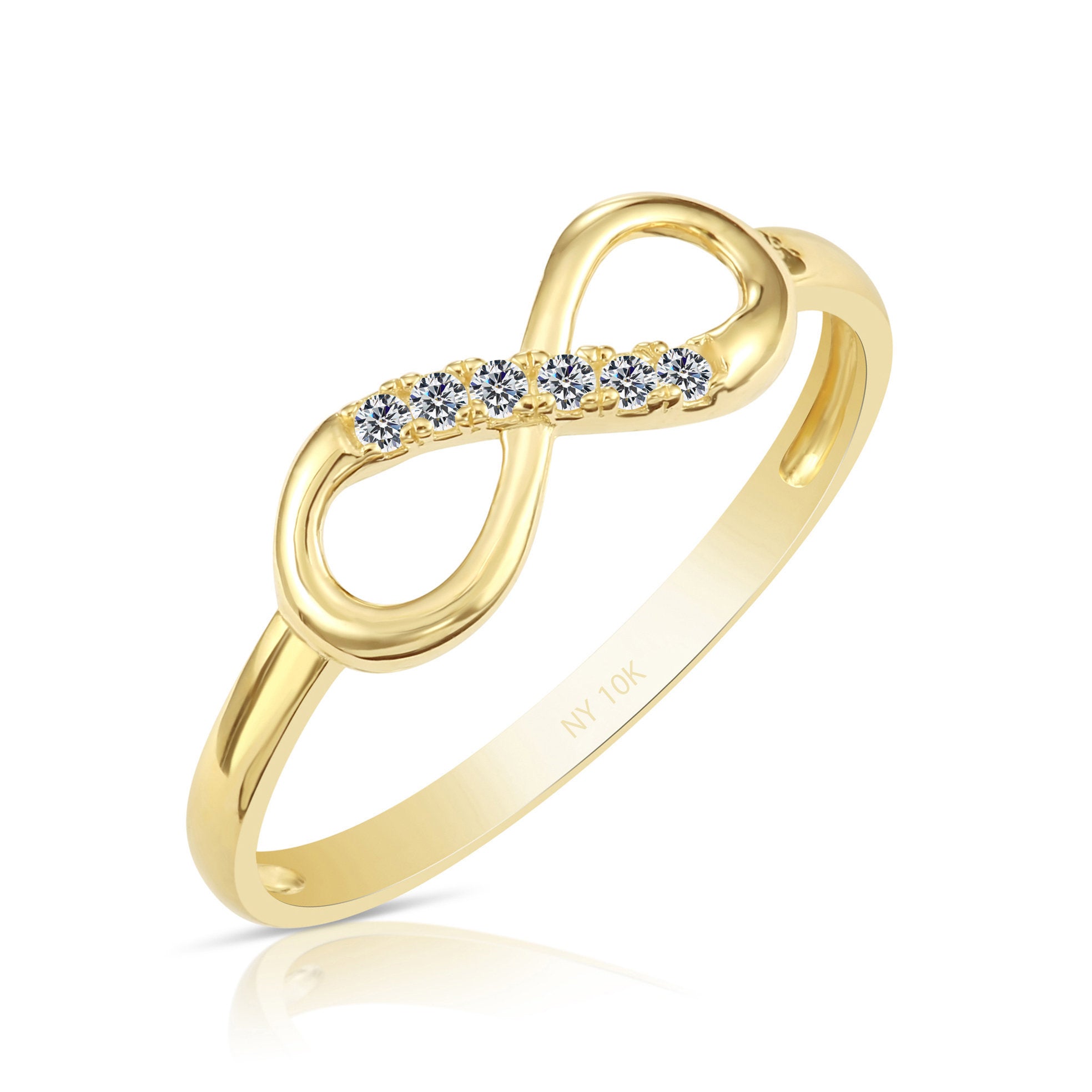 Gold Infinity Clasp Ring, Yellow Gold / 6