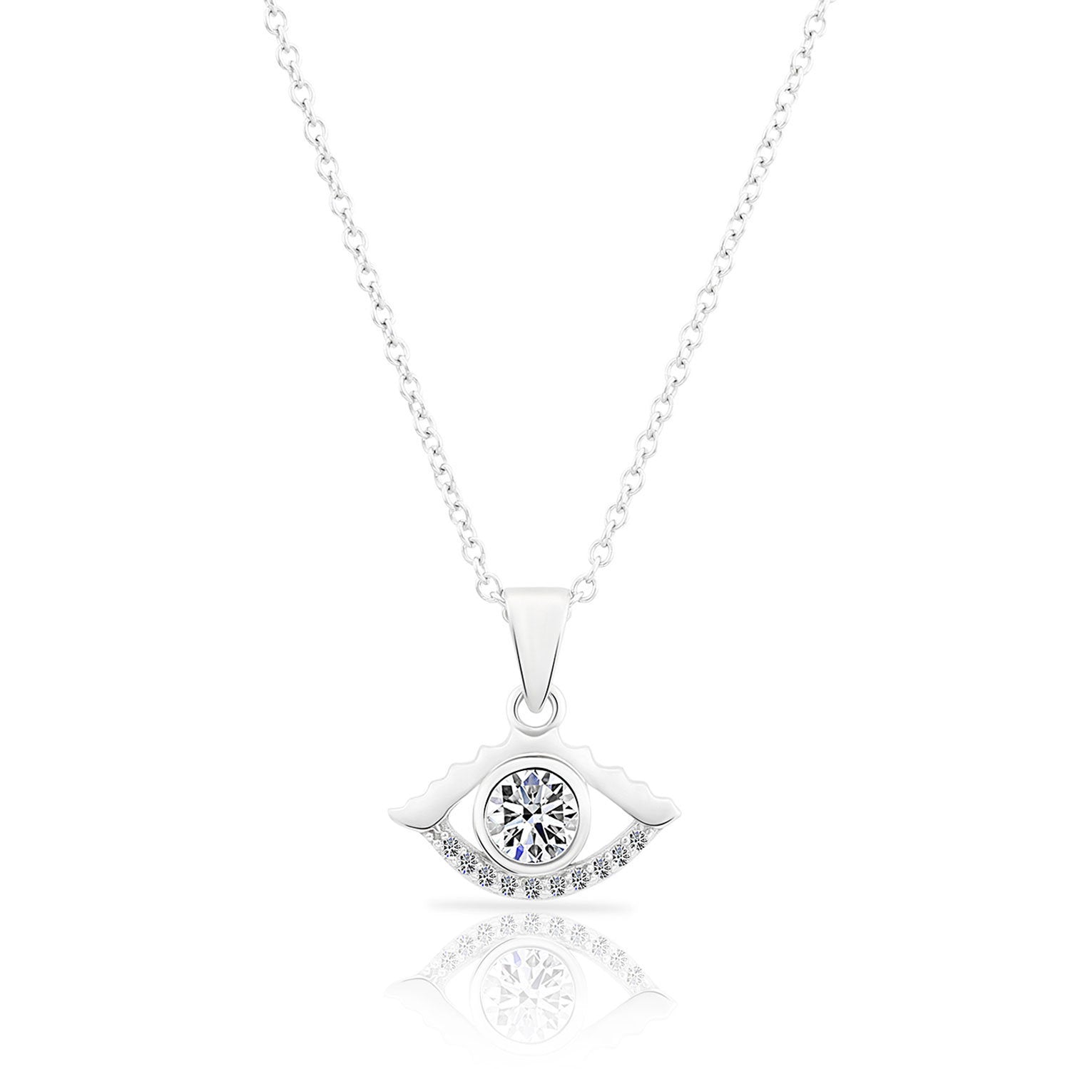 Sterling Silver Evil Eye Charm Necklace Tilo Jewelry®