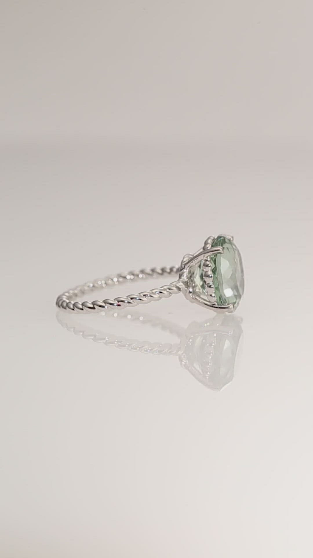 5 Carat Green Amethyst Gemstone Ring, 