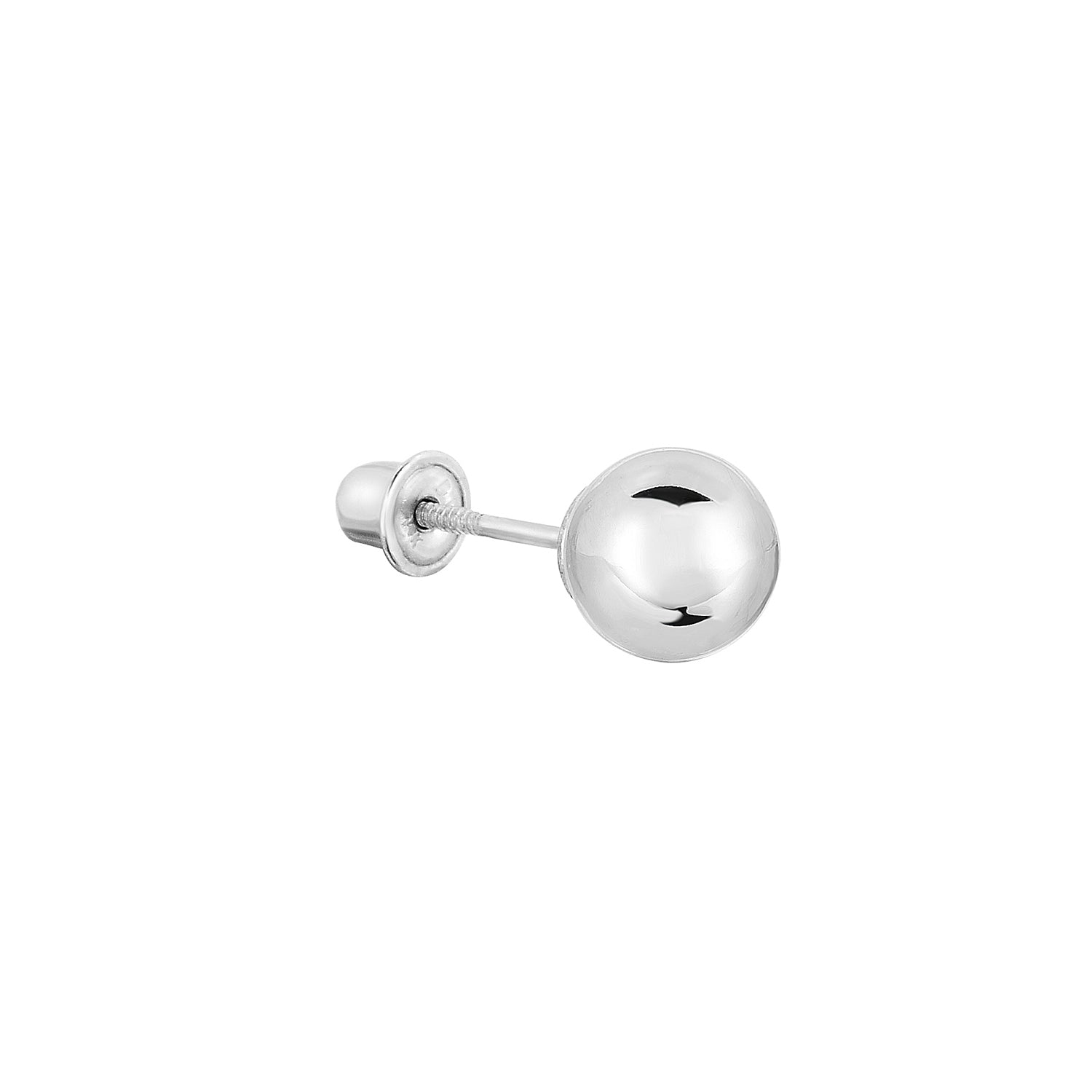 14k White Gold Classic Ball Stud Earrings with Screwbacks (Unisex) – TILO  JEWELRY