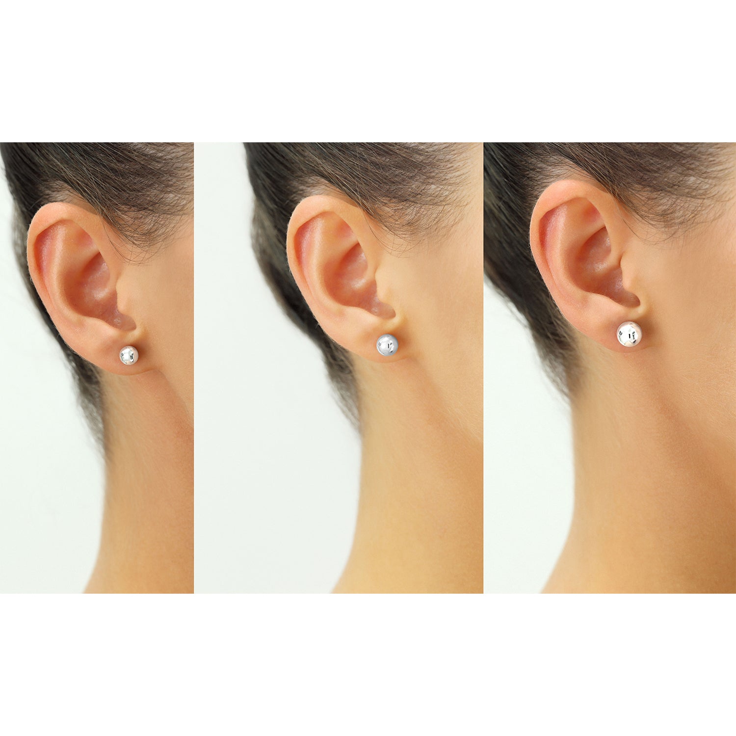 Bundle SET OF 3! 14k White Gold Ball Stud Earrings with Screw Backings –  Tilo Jewelry®