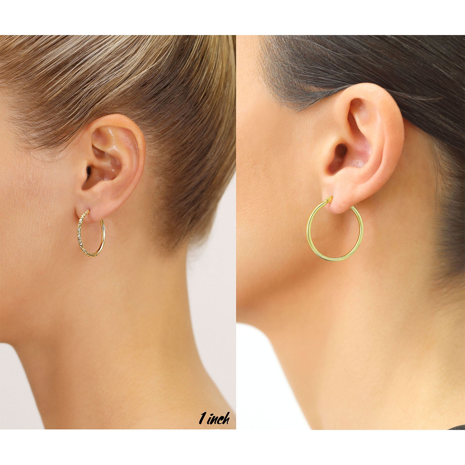 Gold Hoop Earrings Set