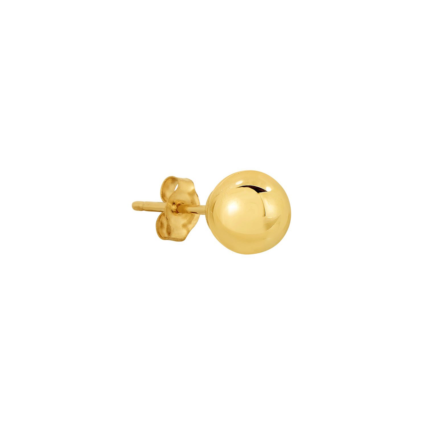14K Yellow Gold Ball Push Back Studs Tiny Earring Stud 