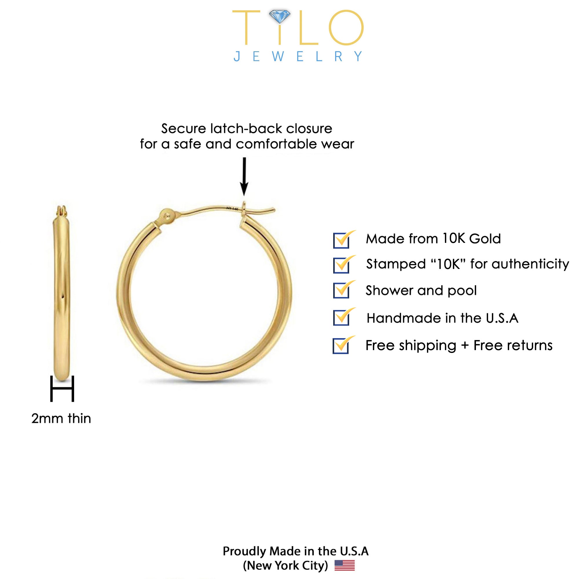 10K Yellow Gold Hoop Earrings - Manhattan Jewelers