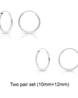 14k White Gold Endless Hoop Earrings (Unisex)