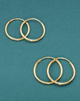 Bundle SET! 14k Gold Round Endless Hoop Earrings