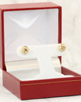 14k Yellow Gold Diamond Cut Sparkle Ball Stud Earrings