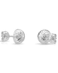 14K Gold Diamond-Cut Half Ball Stud Earrings With Pushbacks