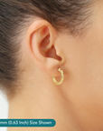 14K Solid Gold Tornado Hoop Earrings, Diamond-Cut & Hand Engraved Design, 3mm Thin