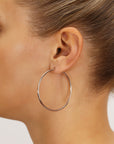 10K Rose Gold Classic Round Hoop Earrings, All Sizes Available