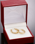 14k Yellow Gold Textured Hoop Earrings, The Alligator Collection