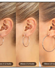 14k Rose Gold Classic Round Hoop Earrings, 2mm