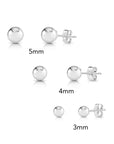 Set of 3! 14k Gold Ball Stud Earrings, Pushback (Unisex)