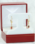 14k Yellow Gold Zirconia Birthstone Flower Earrings, Classy and Elegant Earrings, Available in 12 Colors