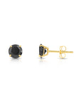 10k Yellow Gold Black Onyx Pushback Stud Earrings