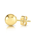 14k Yellow Gold Classic Ball Stud, Single Earring, Pushback (Unisex)