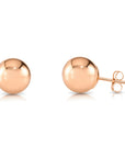 14k Rose Gold Ball Stud Earrings with Butterfly Pushbacks