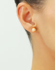 14k Rose Gold Ball Stud Earrings with Butterfly Pushbacks