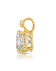 14k Yellow Gold Quartz Gemstone and Diamond Pendant