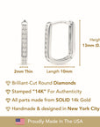 14K White Gold Lab Diamond Huggie Earrings, 0.25ctw