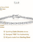 Sterling Silver Infinity X-Link Tennis Bracelet