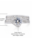 CZ Engagement Ring Set, Two Tier in Sterling Silver