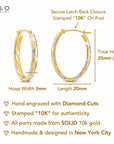 10K Gold Two-Tone Spiral Diamond-Cut Oval Hoop Earrings