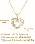 14K Two-Tone Gold Heart Pendant, With 18" Cable Chain Necklace