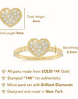 14K Gold Lab Diamond Heart Ring, 0.17ctw