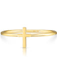 Solid 14k Gold Infinity Cross Ring, Stackable Religious Ring 2 Piece Set