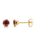 14k Yellow Gold Birthstone Solitaire Stud Earrings, 4mm