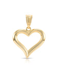 14K Yellow Gold Classic Heart Pendant, With 18" Cable Chain Necklace