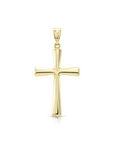 14K Gold Classic Cross Pendant, With 18" Cable Chain Necklace