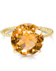 14K Yellow Gold Natural Citrine Gemstone Ring, 5 Carats