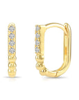 14K Gold Lab Diamond Oval Huggie Hoop Earrings, 0.10ctw