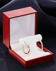 14K Yellow Gold Plain Flat Hoop Earrings