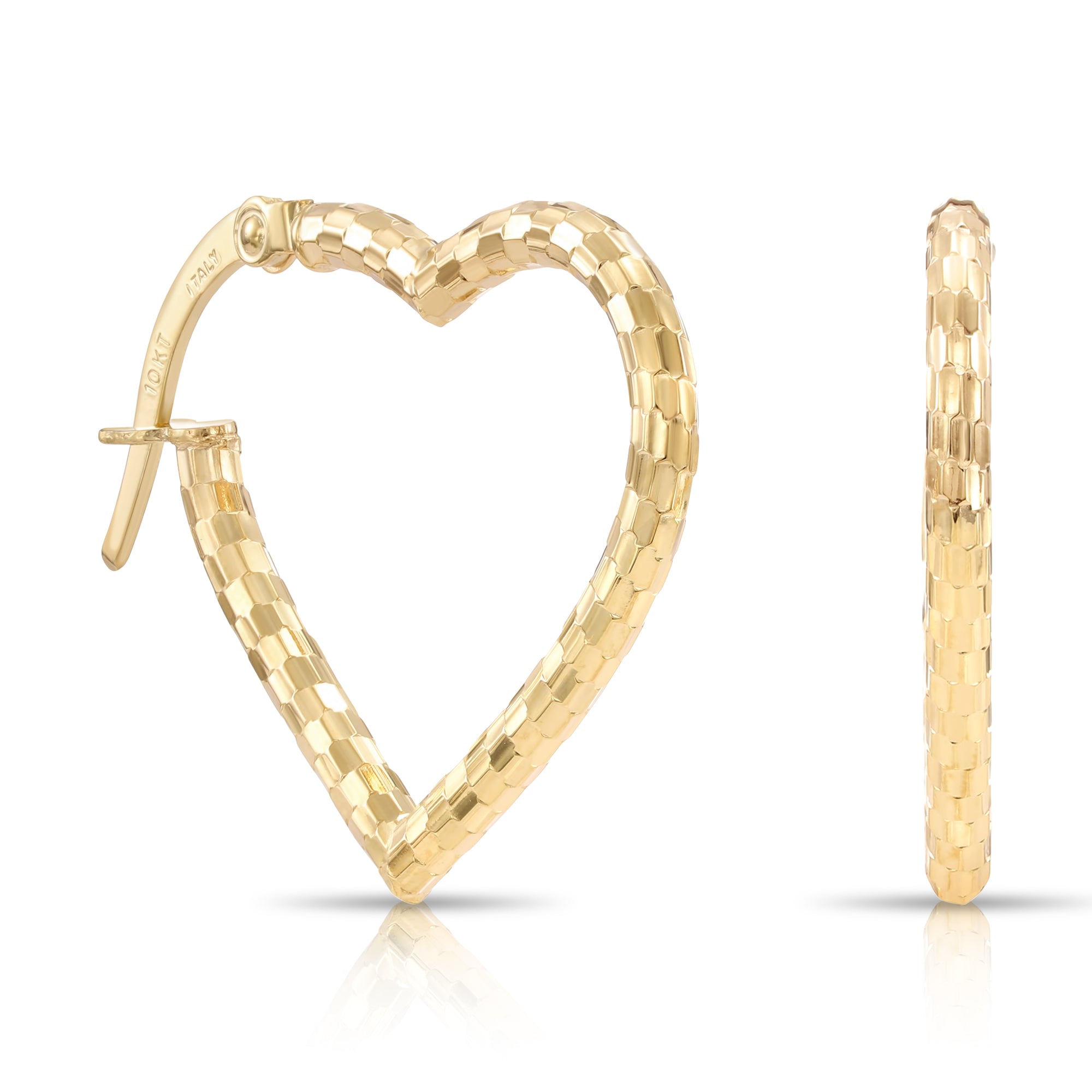 Deals 10k Earrings️ Gold Hoops ️Yellow gold diamond cut design