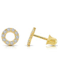 14k Yellow Gold XO Stud Earrings, Hugs and Kisses