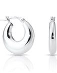 925 Sterling Silver Shiny Small Hoop Earrings