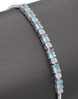 Sterling Silver March Aquamarine Birthstone Bracelet