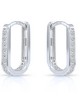 14K White Gold Lab Diamond Huggie Earrings, 0.25ctw