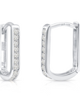 14K White Gold Lab Diamond Huggie Earrings, 0.25ctw