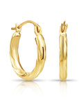 14K Yellow Gold Small Spiral Hoop Earrings, 15mm